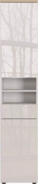 Кремав гланцов висок/тесен шкаф за баня 39x190 cm Tavira – Germania