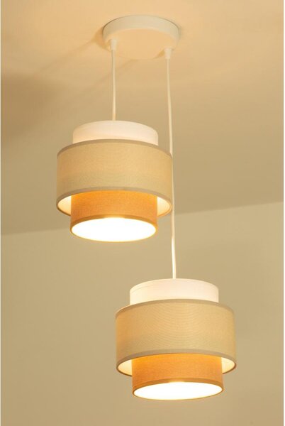 Brilagi - Полилей на кабел RESNA 2xE27/60W/230V Ø 30 cm кремав/бежов