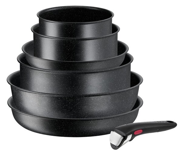 Алуминиев комплект съдове 7 бр. INGENIO Black stone L3998702 – Tefal