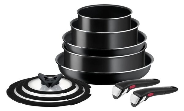 Алуминиев комплект съдове 10 бр. INGENIO EASY COOK & CLEAN BLAC L1549042 – Tefal