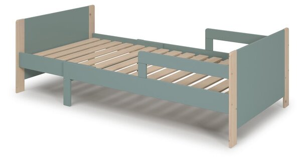 Детско легло в зелено-натурално с възможност за удължаване 90x140/190 cm Willi - Marckeric
