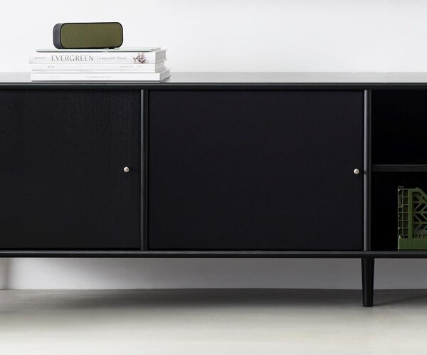 Черен ТВ скрин с метални крака Mistral 233 - Hammel Furniture