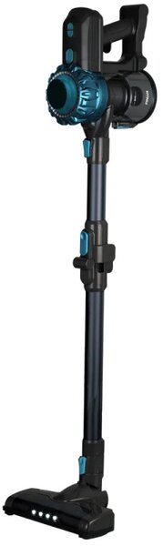 Вертикална прахосмукачка Finlux FHH-3333 BLR, 400W, 23 kPa, 0.6 л, 60 мин, 3 режима, LED панел, Светлина на четката, HEPA, BLDC, Черен/син