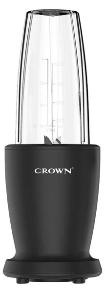 Блендер Crown CTB-1000, 300W, 4 остриета, 3 чаши с капаци - 300/480/540 мл, Pulse, Черен