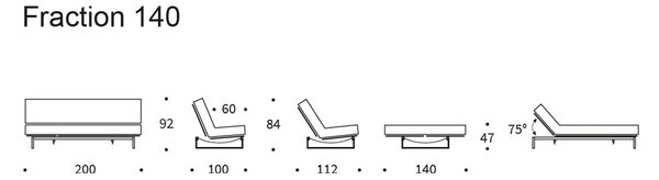 Бежов велурен разтегателен диван Nordic, 140 cm Fraction - Innovation