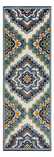 Син външен килим 80x230 cm Beach Floral – Flair Rugs