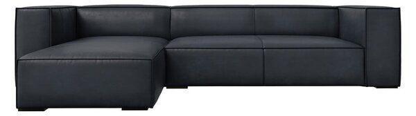 Тъмносин кожен ъглов диван (ляв ъгъл) Madame – Windsor & Co Sofas