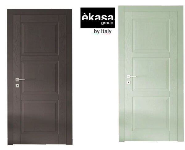 Интериорна врата с каса EKASA LIGHT 80×210×12 см – Дясна, Магнитна брава, Двуцветна Antracite/Salvia