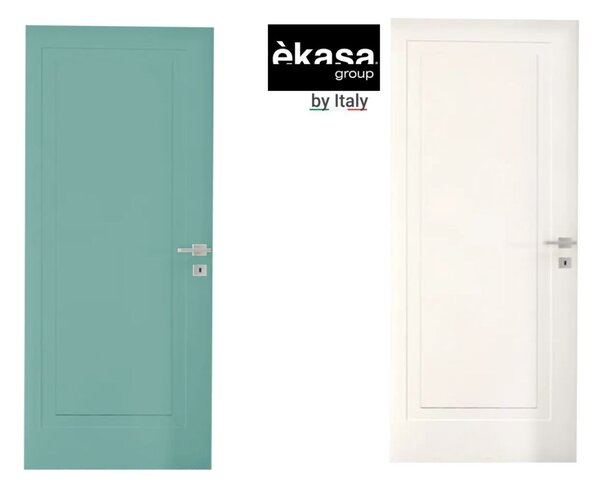 Интериорна врата с каса EKASA LIGHT 80×210×12 см – Дясна, Магнитна брава, Двуцветна Laguna Blue/Bianco