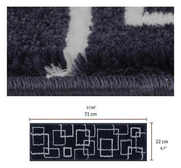 Черни килими за стълби в комплект 13 бр. 22x73 cm Geometric – Mila Home