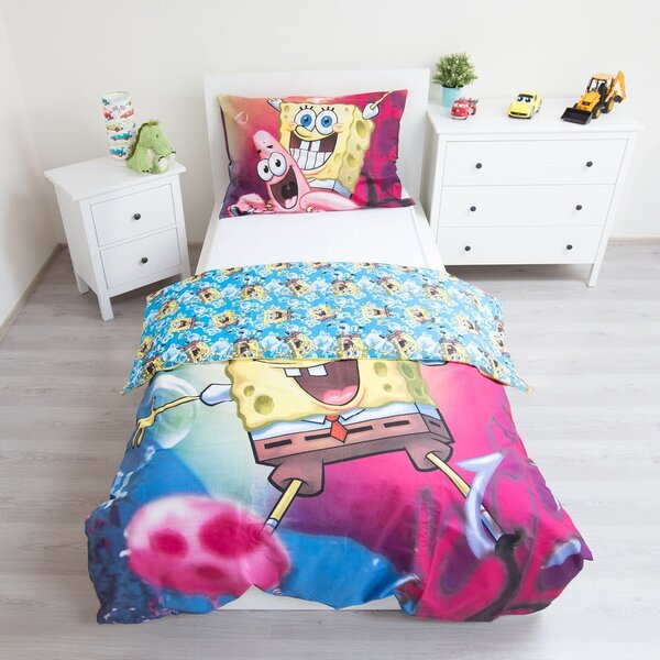 Памучно детско спално бельо за единично легло 140x200 cm Sponge Bob - Jerry Fabrics