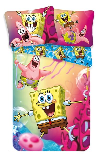 Памучно детско спално бельо за единично легло 140x200 cm Sponge Bob - Jerry Fabrics