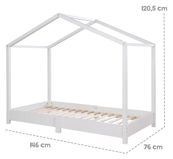 Бяло детско легло тип къща 70x140 cm Montessori – Roba