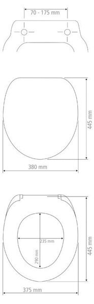 Тоалетна седалка с автоматично затваряне 37,5 x 44,5 cm Licata - Wenko