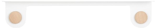 Стенен рафт от бяла стомана с детайли от дъбово дърво с 2 куки , дължина 70 см Hook - Gazzda