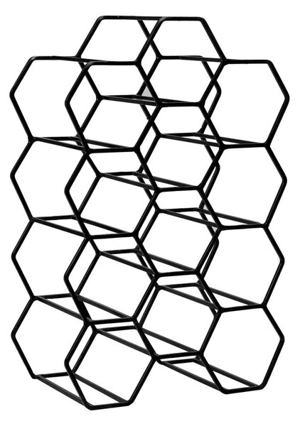 Черна метална стойка за вино за 12 бутилки Salbris - Light & Living