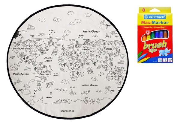 Детски килим за оцветяване , ø 130 cm Colouring World - Butter Kings