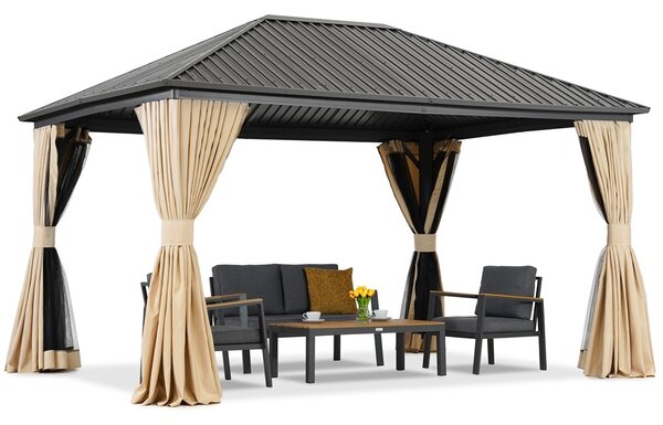 Метална беседка Sardinia Premium 3x6 Garden Point бежова