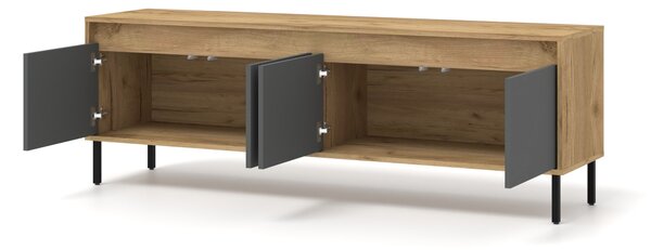 ТВ шкаф NESTA 166 cm, златен дъб/базалт