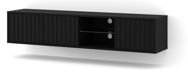 Окачен универсален ТВ шкаф Vina 156 cm, черен мат