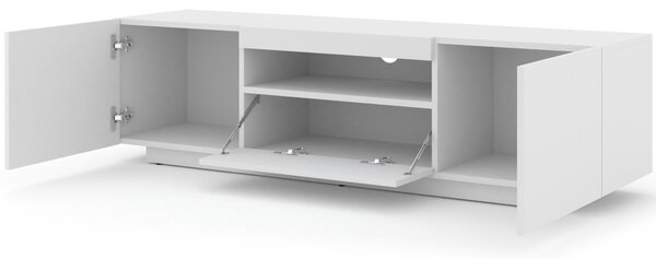 ТВ шкаф AURA 150 стоящ/окачен, бял мат, LED