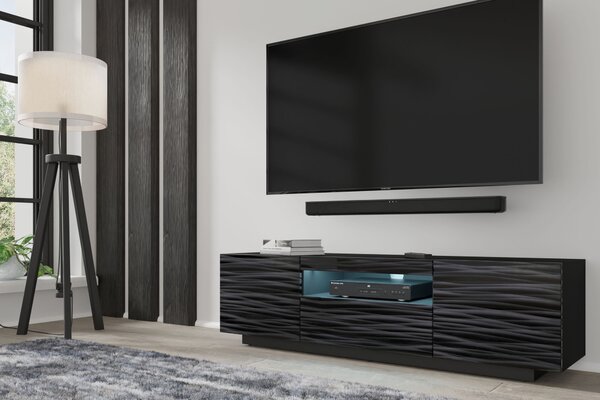 ТВ шкаф AURA 150 стоящ/окачен, черен Сахара, LED
