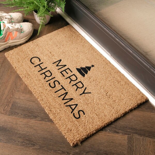Изтривалка с коледен мотив от кокосови влакна 40x60 cm Merry Christmas – Artsy Doormats
