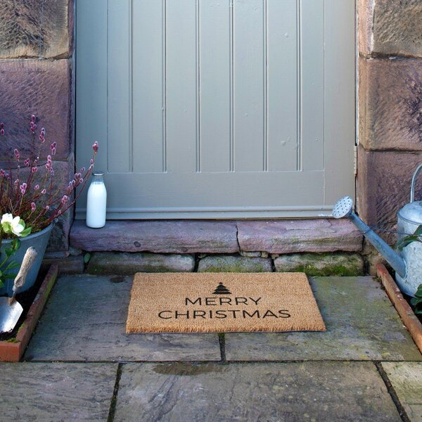 Изтривалка с коледен мотив от кокосови влакна 40x60 cm Merry Christmas – Artsy Doormats
