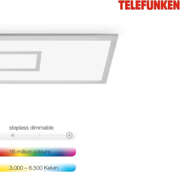 LED RGBW димируем панел LED/20W/230V, сребрист + дистанционно управление
