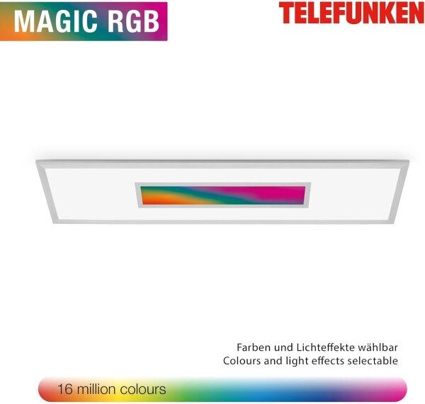 LED RGBW димируем панел LED/20W/230V, сребрист + дистанционно управление