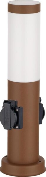 Brilagi - Външна лампа с 2 гнезда SCHUKO NOVA 1xE27/15W/230V 40 cm IP44 кафява