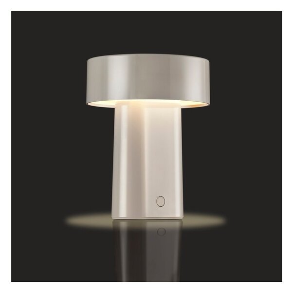 Сиво-бежова пластмасова LED настолна лампа (височина 18 cm) Oblong – Zone