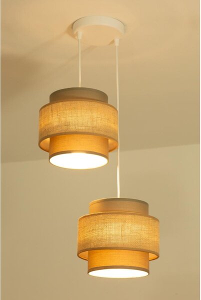 Brilagi - Полилей на кабел RESNA 2xE27/60W/230V Ø 30 см кафяв/бежов