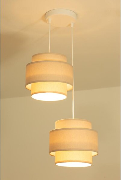 Brilagi - Полилей на кабел RESNA 2xE27/60W/230V, диаметър 30 см, бежов