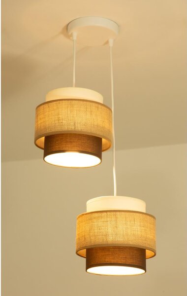 Brilagi - Полилей на кабел RESNA 2xE27/60W/230V Ø 30 см бежово/черно