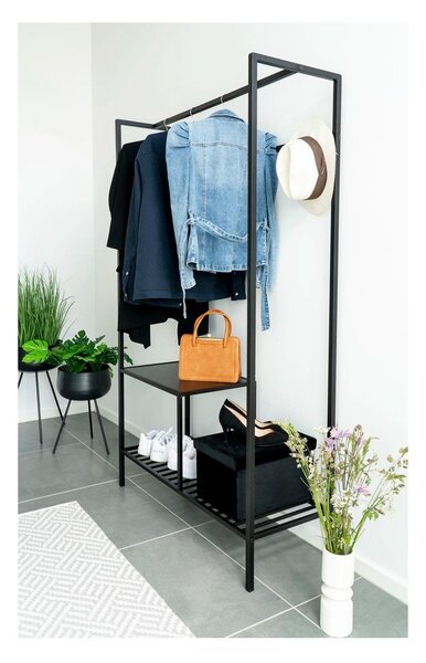 Многофункционален рафт за гардероб в черно с 2 рафта , 170 x 101 cm Vita - House Nordic