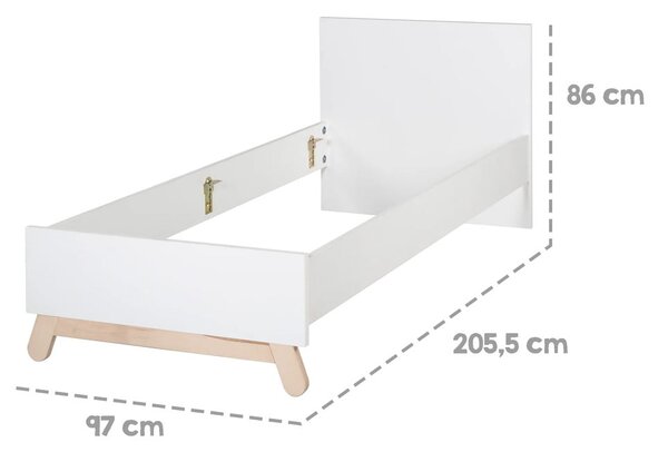 Бяло детско легло 90x200 cm Clara - Roba