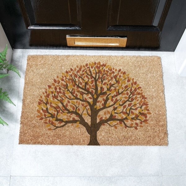 Изтривалка от кокосови влакна 40x60 cm Autumnal Tree of Life – Artsy Doormats