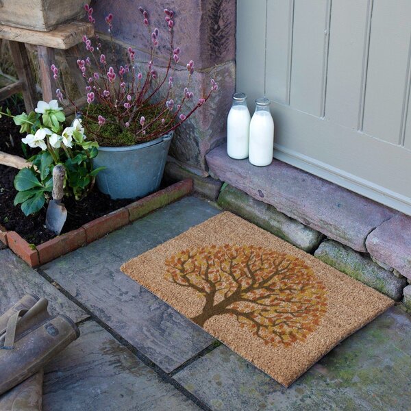 Изтривалка от кокосови влакна 40x60 cm Autumnal Tree of Life – Artsy Doormats