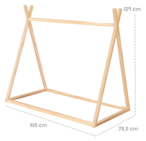 Детско легло тип къща в естествен цвят 70x140 cm Montessori – Roba