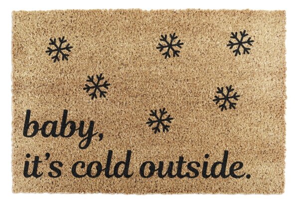 Изтривалка с коледен мотив от кокосови влакна 40x60 cm Baby It's Cold Outside – Artsy Doormats