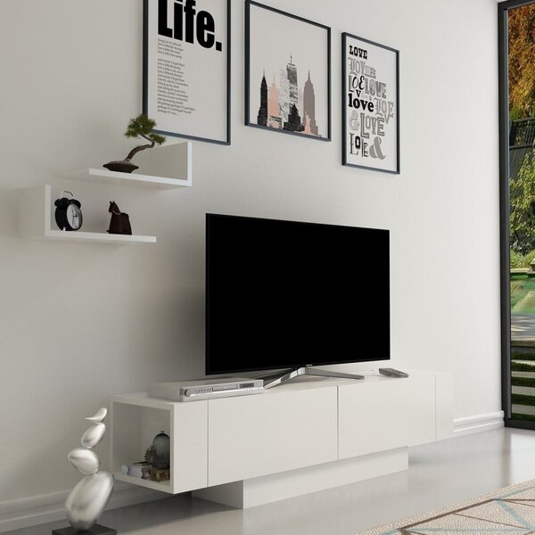 Бял TV комплект 150x42 cm Matera – Zena Home