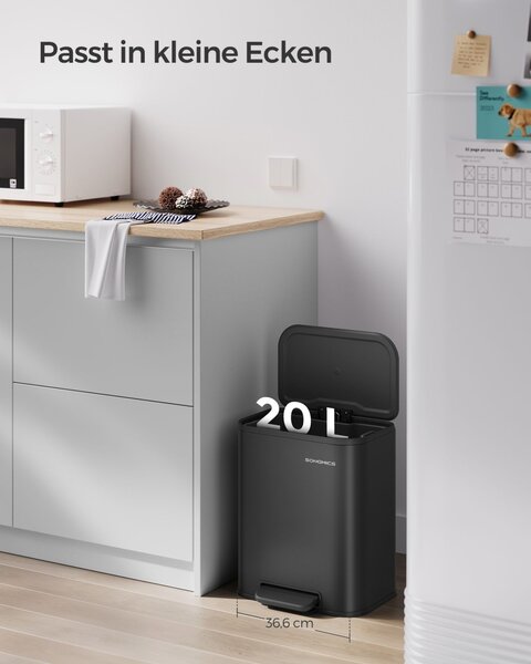 Кош за боклук Songmics черен 36.6x30x42.5 см