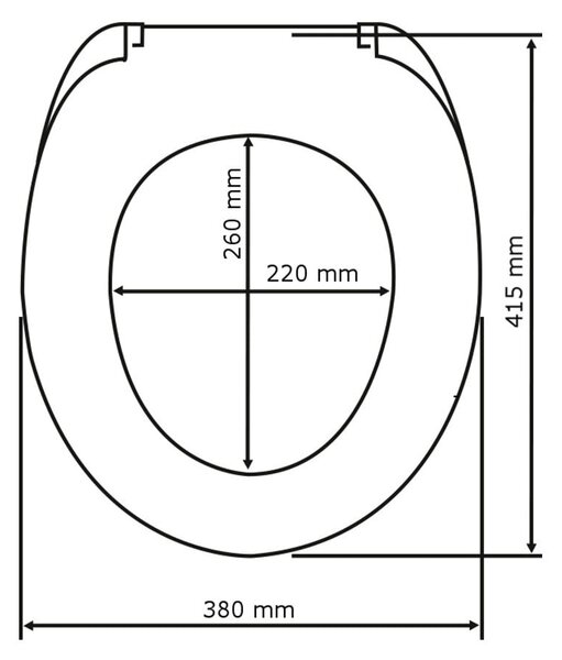 Матова черна тоалетна седалка , 41 x 38 cm Prima - Wenko