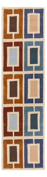 Килим за площ Illusion Retro Blocks Blue 60X230 cm, Flair Rugs