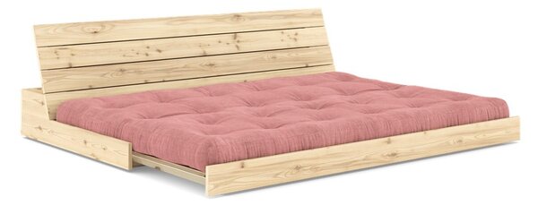 Розов разтегателен диван от велур 196 cm Base – Karup Design
