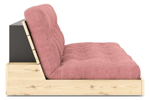 Розов разтегателен диван от велур 196 cm Base – Karup Design