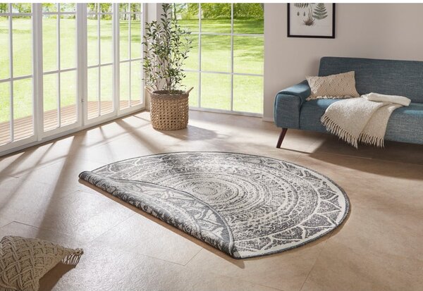 Сив и кремав килим за открито, ø 140 cm Siruma - NORTHRUGS