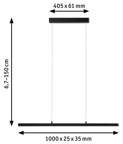 Paulmann Lento LED пендел ZigBee CCT dim black