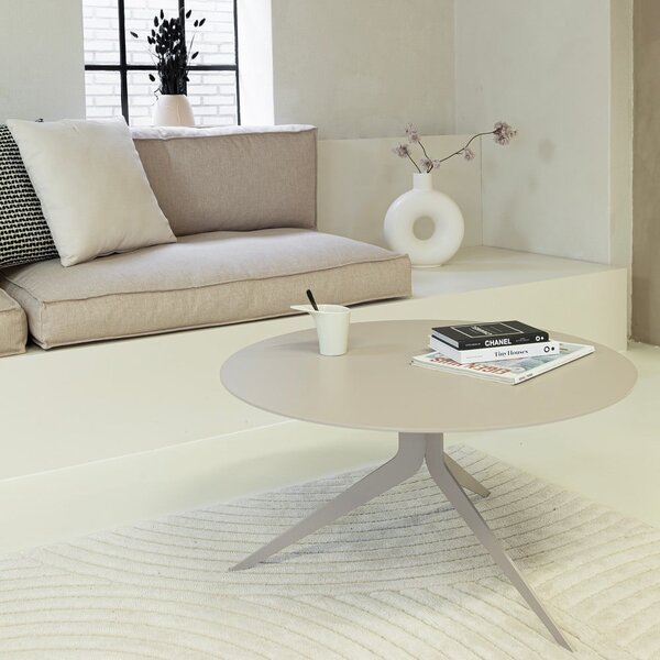 Кафяво-сива метална кръгла масичка за кафе ø 76 cm Daley – Spinder Design